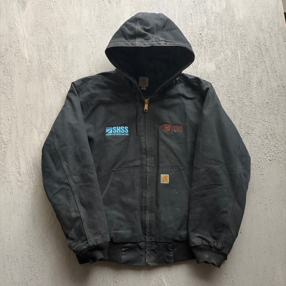 Vintage Carhartt Jacket XL Black 2000s Canvas Hooded Workwear